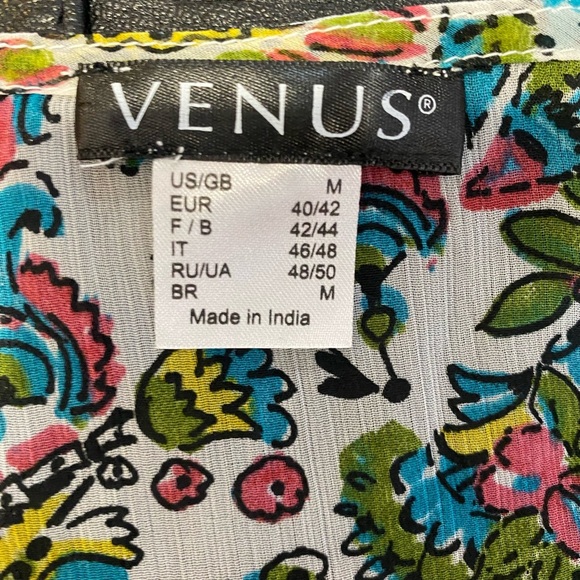 VENUS Boho Paisley Floral Kimono Duster With Bell Sleeves Beach Coverup Medium - Picture 9 of 9